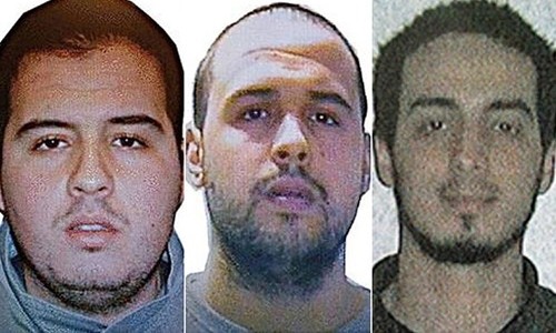 Từ trái qua, Brahim El Bakraoui, Khalid El Bakraoui và Najim Laachraoui. Ảnh: Belgian Federal Police