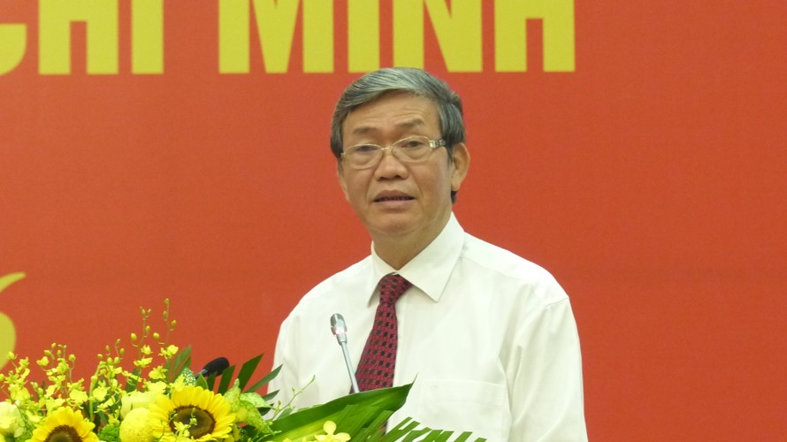 Ông Đinh Thế Huynh, Ủy viên Bộ Chính trị, Thường trực Ban Bí thư phát biểu tại hội nghị.