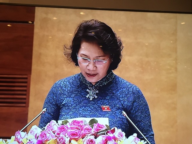 Chủ tịch QH khóa XIII Nguyễn Thị Kim Ngân phát biểu khai mạc kỳ họp thứ nhất, QH khóa XIV