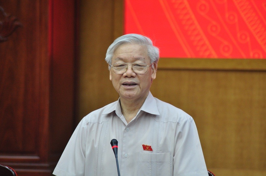 Tổng Bí thư Nguyễn Phú Trọng khẳng định việc xử lý cán bộ thời gian qua mới chỉ là về mặt Đảng, còn làm tiếp. Ảnh: Mạnh Thắng