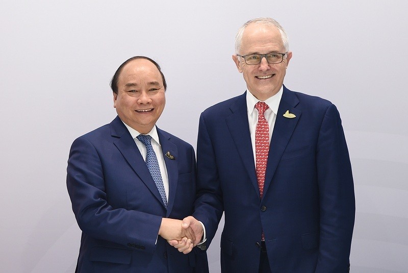 Thủ tướng Nguyễn Xuân Phúc gặp Thủ tướng Australia Malcolm Turnbull.
