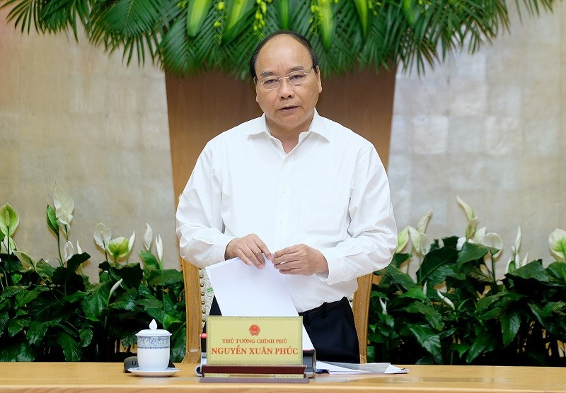 Thủ tướng Nguyễn Xuân Phúc phát biểu tai phiên họp Chính phủ thường kỳ (ảnh H.N)