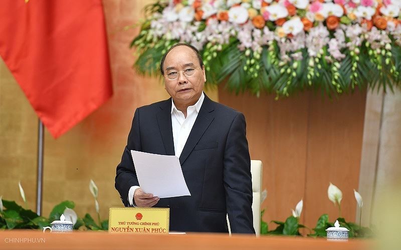 Thủ tướng Nguyễn Xuân Phúc phát biểu khai mạc phiên họp Chính phủ Thường kỳ (ảnh N.H)