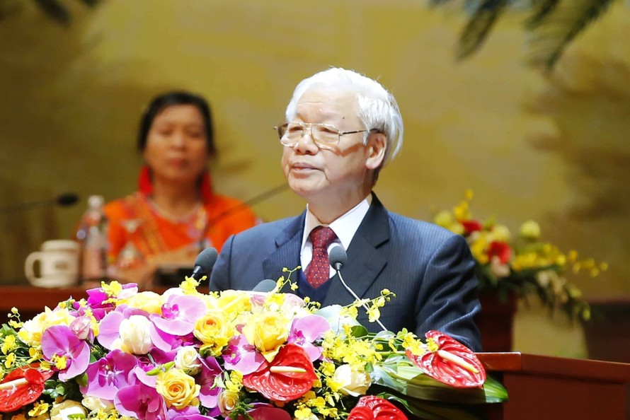 Tổng Bí thư, Chủ tịch nước Nguyễn Phú Trọng phát biểu tại Đại hội Hội Nông dân Việt Nam. Ảnh: Quang Vinh