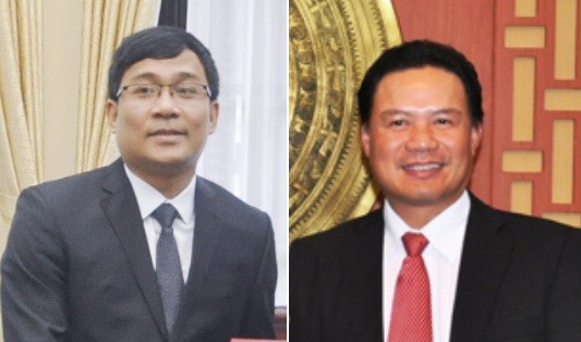 Ông Lê Văn Thanh (bên phải) và ông Nguyễn Minh Vũ vừa được bổ nhiệm làm Thứ trưởng (ảnh VGP)