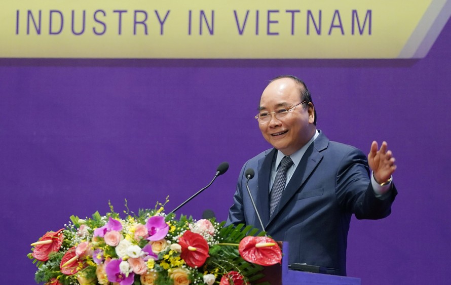 Thủ tướng Nguyễn Xuân Phúc phát biểu tại hội nghị (ảnh N.H)