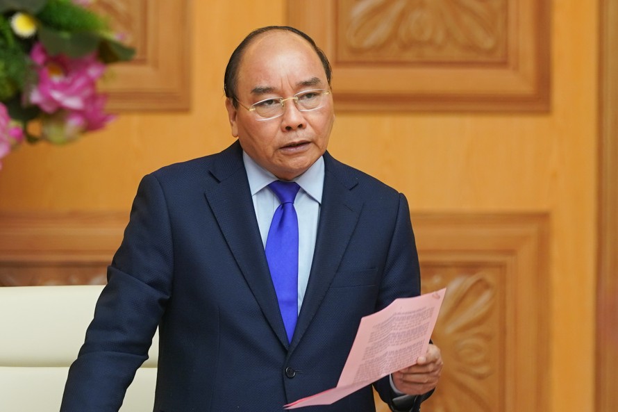 Thủ tướng Nguyễn Xuân Phúc phát biểu tại phiên họp Thường trực Chính phủ (ảnh Q.H)