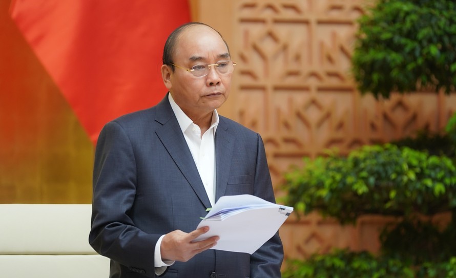 Thủ tướng Nguyễn Xuân Phúc phát biểu tại phiên họp Chính phủ thường kỳ