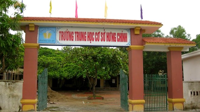 Trường THCS Hưng Chính - nơi Đặng Văn Hùng có hành vi sàm sỡ đối với cháu L. 