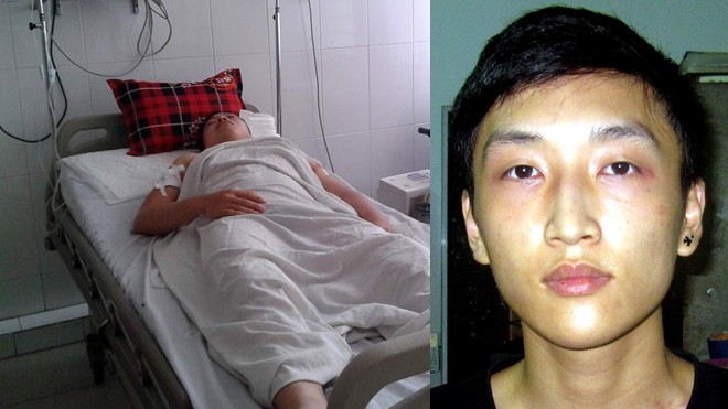Nạn nhân Quyết đang được cấp cứu tại bệnh viện và hung thủ Phạm Huy Hoàng tại cơ quan công an
