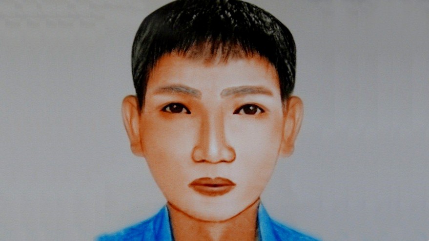 Chân dung nghi phạm do doạ sĩ Võ Tấn Thành (trú Biên Hòa, Đồng Nai) vẽ lại
