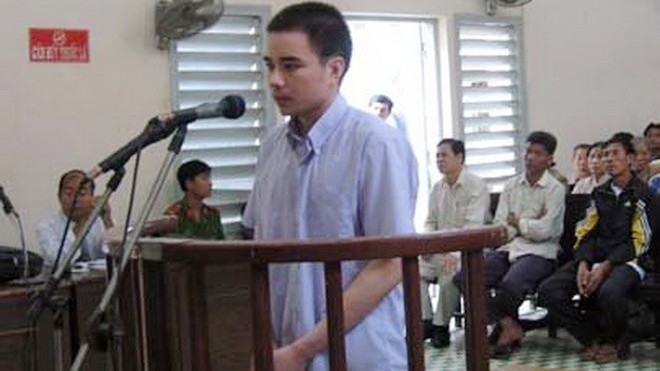 Hồ Duy Hải tại phiên xử năm 2008: Ảnh: Diệu Hi 