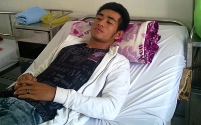 Anh Thà đang được điều trị tại Bệnh viện Đa khoa tỉnh Cà Mau