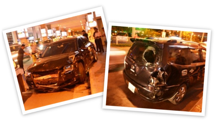 Hiện trường xe Audi A8L gây tai nạn tại khu vực nhà ga quốc tế sân bay Tân Sơn Nhất