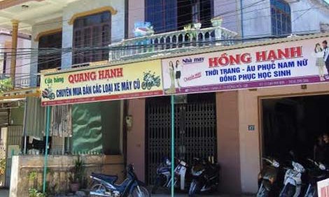 Cửa hàng xe máy Quang Hạnh ở 47 đường Tôn Đức Thắng, TP Đồng Hới nơi đối tượng giả danh đến mua rồi cướp xe