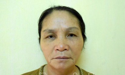 Nghi phạm Nguyễn Thị Bàn tại cơ quan điều tra