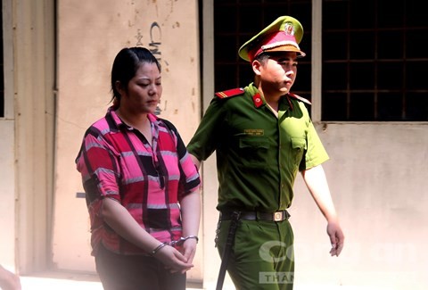 Nguyễn Thị Hoa tại phiên tòa sáng nay - Ảnh: Minh Châu