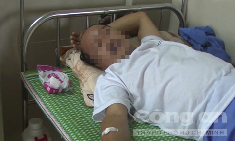 Nạn nhân đang được điều trị tại bệnh viện đa khoa Ninh Bình