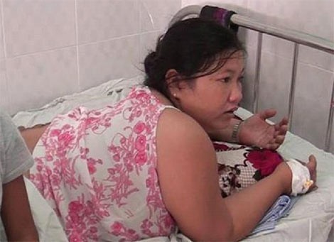 Bị can Trương Thị Vy khi đang điều trị tại bệnh viện