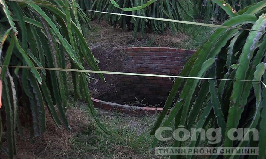 Giếng nước tưới thanh long, nơi phát hiện xác của nạn nhân