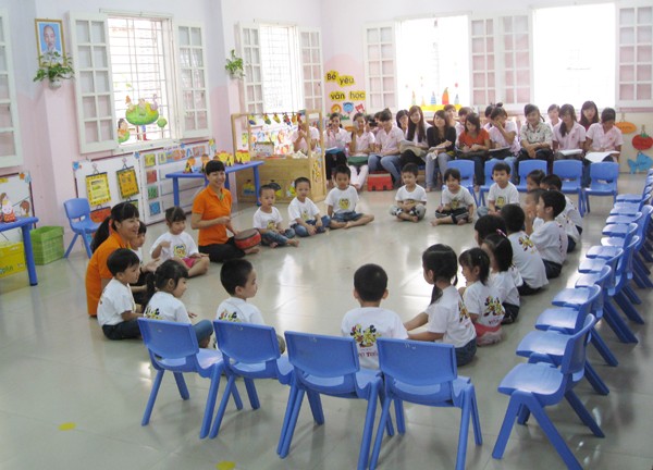 Hoạt động của các bé trường Mẫu giáo Việt Triều Hữu Nghị