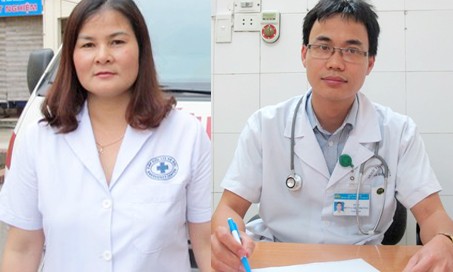 Bác sĩ Nguyễn Thị Loan và bác sĩ Dương Như Trường,