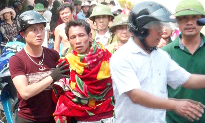 Chu Văn Sơn khi mới bị bắt giữ. Ảnh: CTV