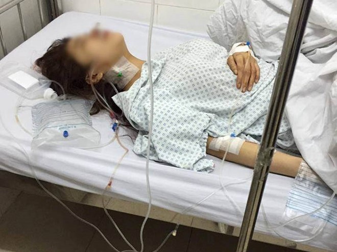 Nữ nạn nhân 25 tuổi được cấp cứu tại Bệnh viện Xanh Pôn
