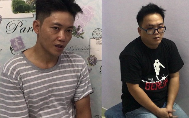 Hai đối tượng chở gái bán dâm là Nguyễn Văn Hà và Nguyễn Thế Anh