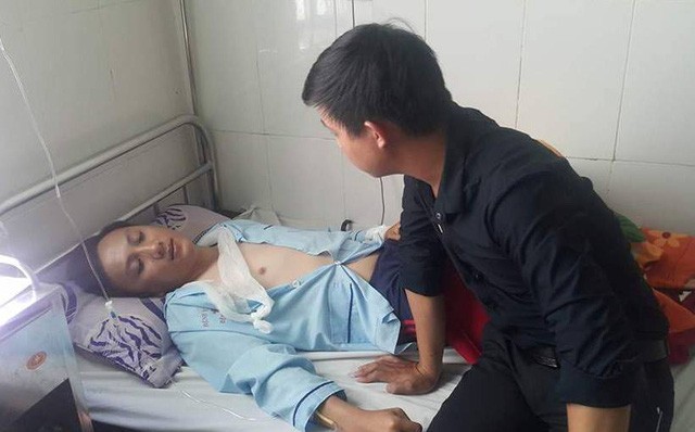 Trung úy Tuấn đang điều trị tại bệnh viện