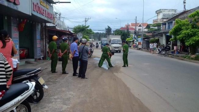 Cơ quan công an tỉnh Bình Thuận đã tiến hành khám nghiệm hiện trường