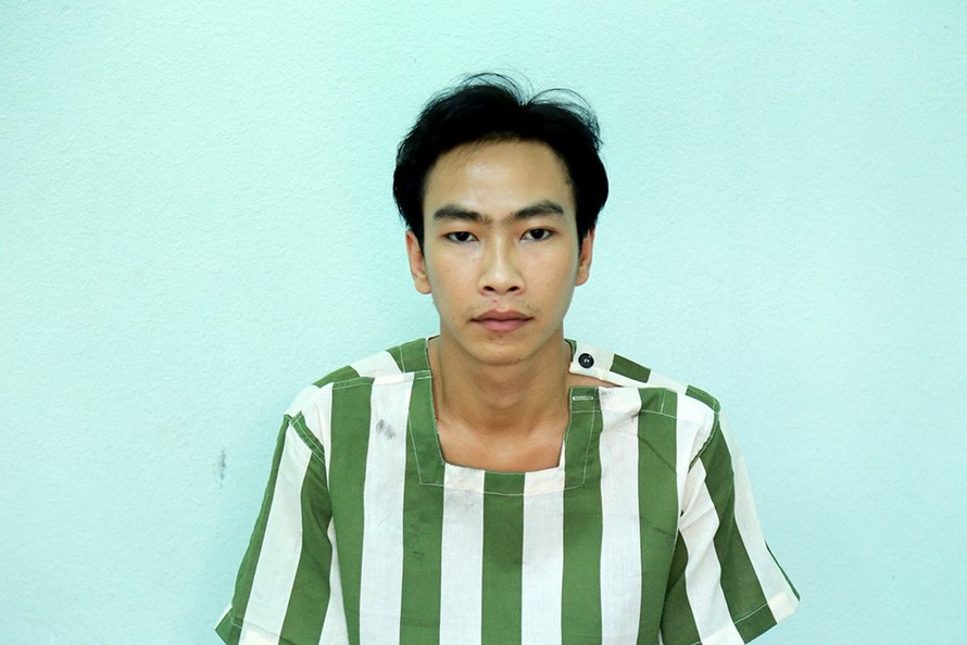 Đối tượng Lê Thái Trung bị tạm giữ tại cơ quan công an
