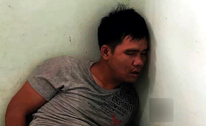 Nguyễn Văn Tuấn vẫn phê ma túy khi bị cảnh sát bắt. Ảnh: Công an cung cấp