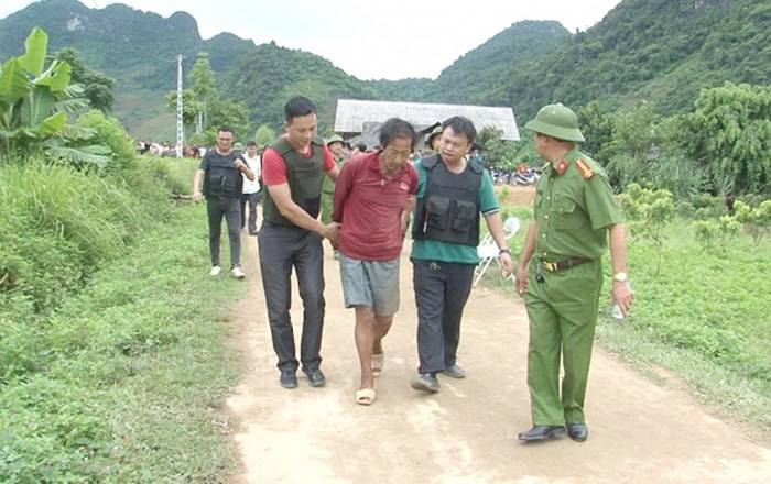 Lực lượng Công an tỉnh Thái Nguyên khống chế đối tượng Lý Văn Dinh