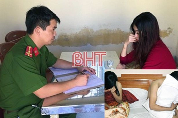 Cảnh sát điều tra làm việc với Lê Thị Hà Phương và minh họa về vụ án