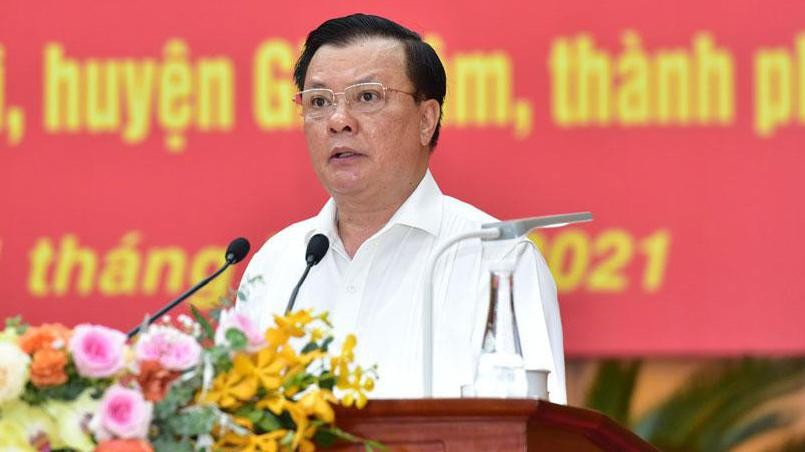 Bí thư Thành uỷ Hà Nội Đinh Tiến Dũng phát biểu tại hội nghị