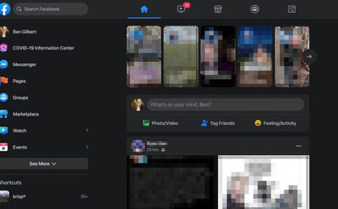 Facebook web update giao diện 'đen sì' cho tất cả người dùng Việt Nam