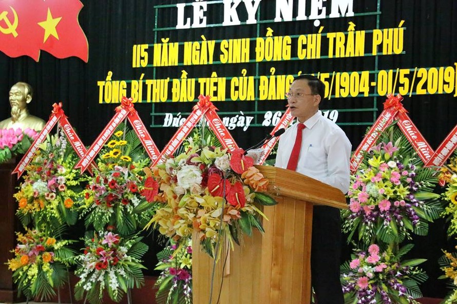 Long trọng kỷ niệm 115 năm ngày sinh cố Tổng Bí thư Trần Phú