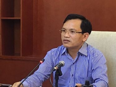 Ông Mai Văn Trinh, Cục trưởng Cục Quản lý chất lượng, Bộ GD&ĐT trả lời báo chí về gian lận thi ở Hòa Bình năm 2018. 