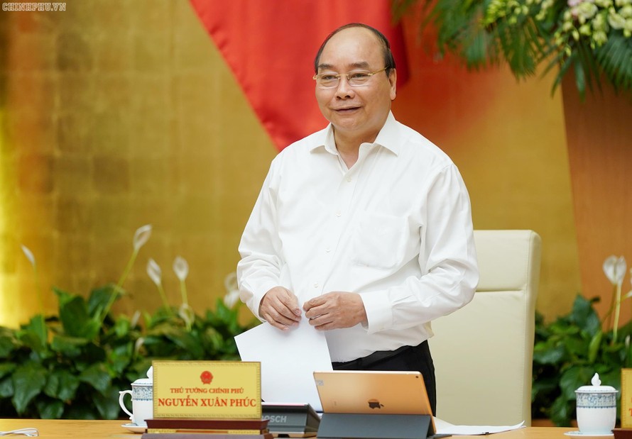 Thủ tướng Nguyễn Xuân Phúc phát biểu tại phiên họp - Ảnh VGP