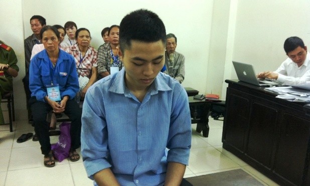 Bị cáo Vũ Văn Bình tại toà sơ thẩm.