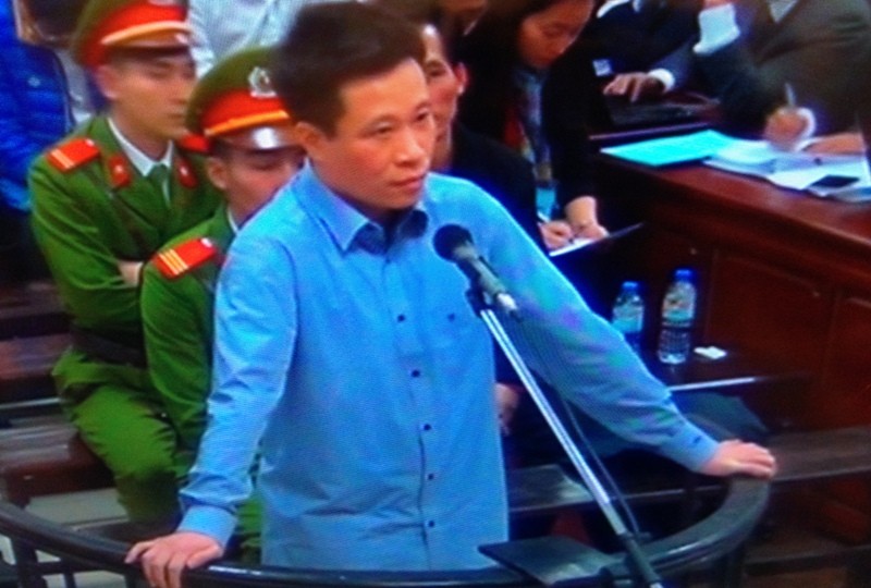 Hà Văn Thắm tại phiên tòa sơ thẩm lần 1.