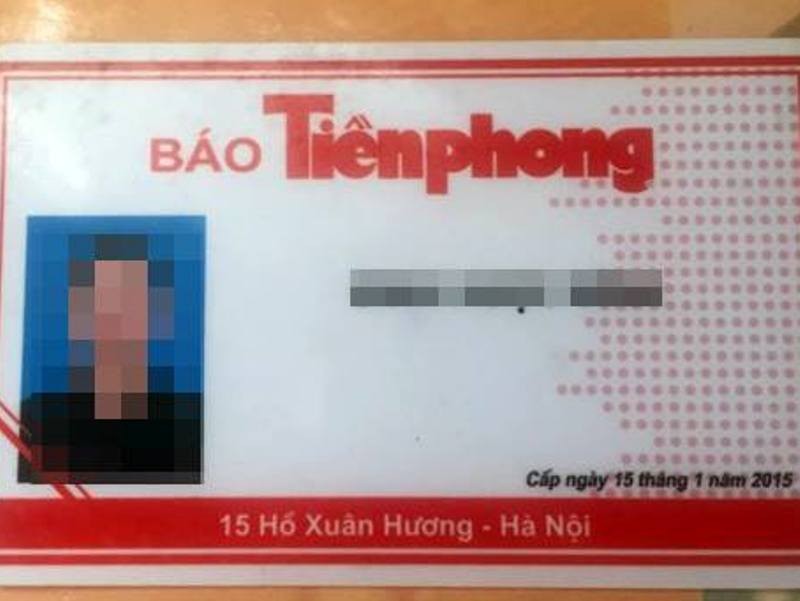 Chiếc thẻ giả được tài xế xuất trình ngày 5/11 tại Hà Nội.