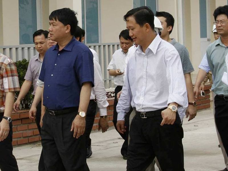 Ông Đinh La Thăng và Trịnh Xuân Thanh trong lần đến dự án Thái Bình 2.