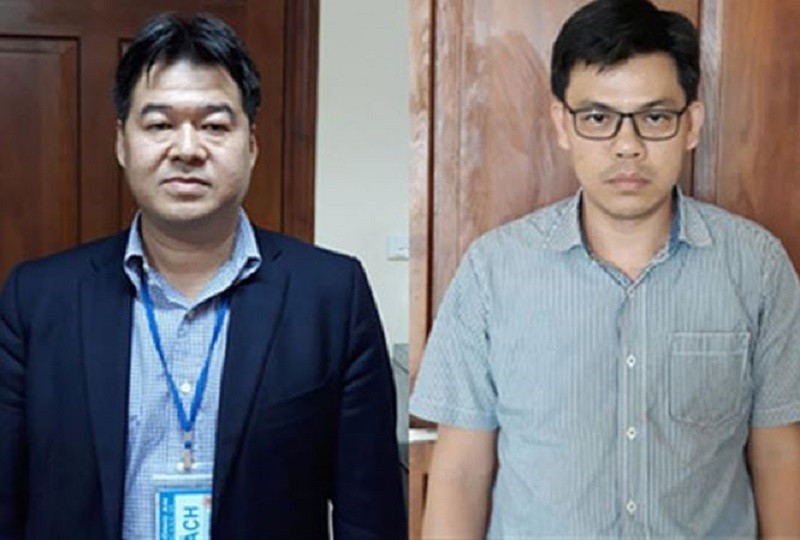 Các bị cáo Nguyễn Hoài Giang và Phạm Xuân Quang.