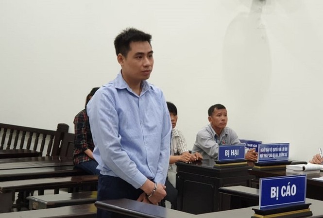 Bị cáo Nguyễn Trọng Trình tại phiên tòa sơ thẩm.
