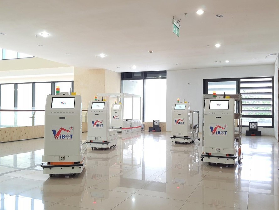 Hệ thống robot vừa được đưa vào sử dụng tại Bệnh viện Bạch Mai cơ sở 2 (Phủ Lý, Hà Nam).