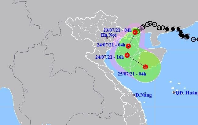 Áp thấp nhiệt đới sẽ di chuyển dọc Vịnh Bắc Bộ trước khi đi vào phía Nam đảo Hải Nam (Trung Quốc) và suy yếu thành một vùng áp thấp.