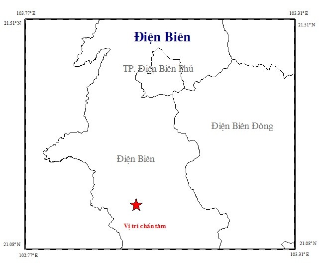 Động đất 3,9 độ richter ở Điện Biên