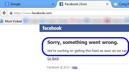 Facebook gặp lỗi, người dùng gặp nhiều khó khăn